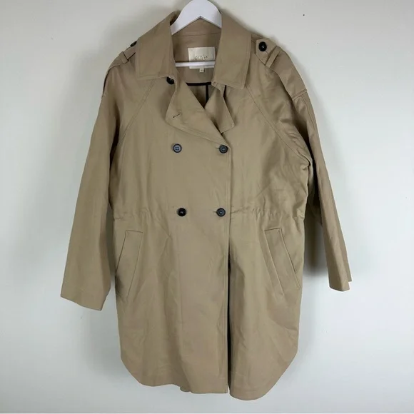 Maje Tan Trench Coat With Adjustable Waist - Picture 3 of 9